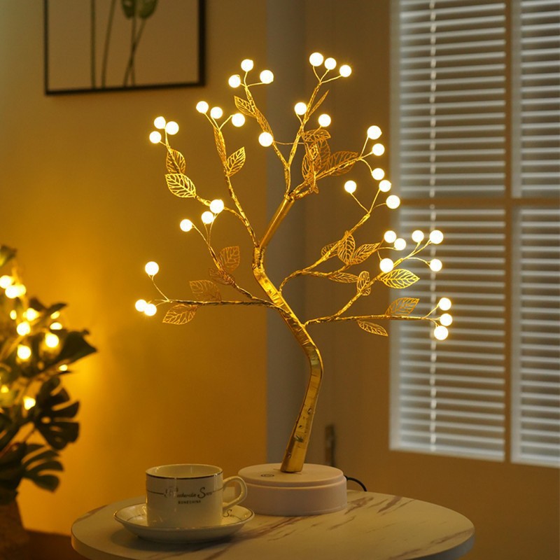 LED Christmas Tree Light Touch Control Tabletop Tree Lamp Holiday Decoration for Desk and Shelf