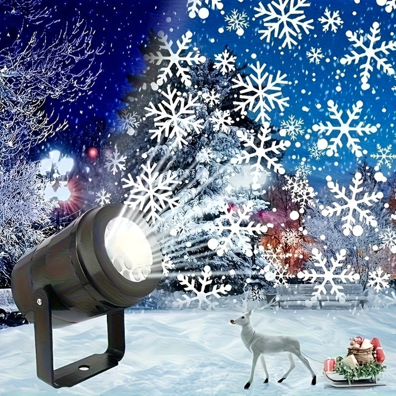 Snowflake Projector Light Rotating Christmas Projection Lamp for Indoor Ceiling and Wall