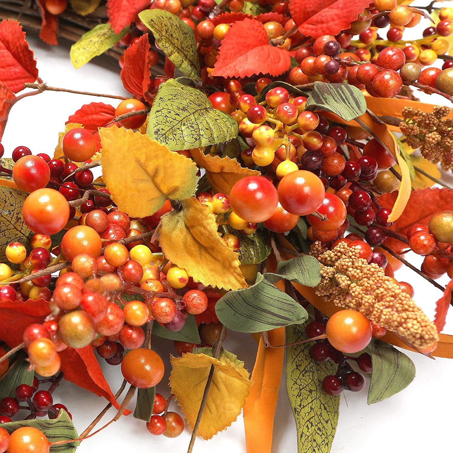 Autumn Wicker Wreath Red Berry Rattan Door Decoration