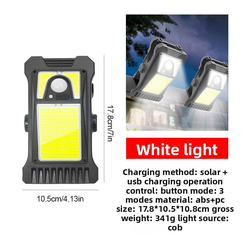 Solar Powered Motion Sensor Outdoor Wall Light Lamp