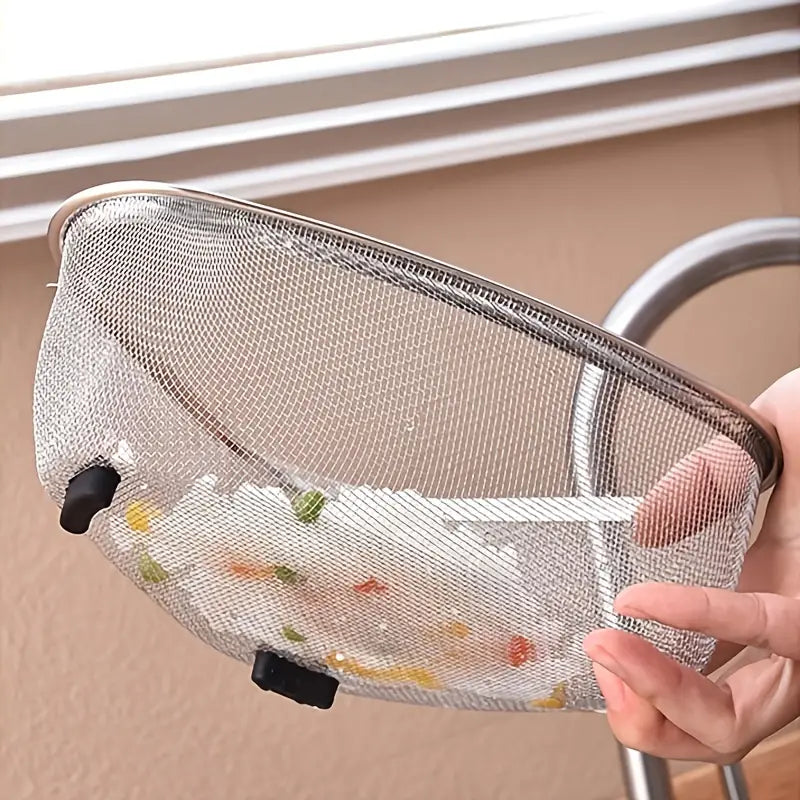 Triangular Stainless Steel Sink Drainer Basket Corner Strainer for Kitchen
