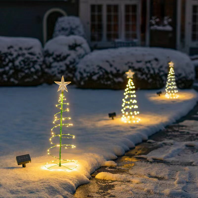 Solar Christmas Tree Light Outdoor Waterproof Garden Stake Holiday Decoration for Yard and Path