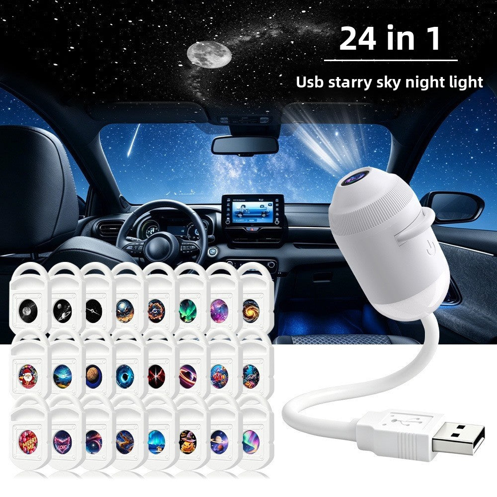 Starry Sky Projection Lamp Replaceable Film Patterns USB
