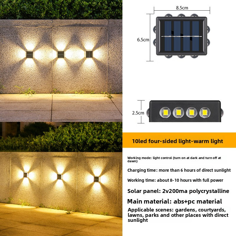 Solar Powered Outdoor Wall Light LED Illumination Lighting