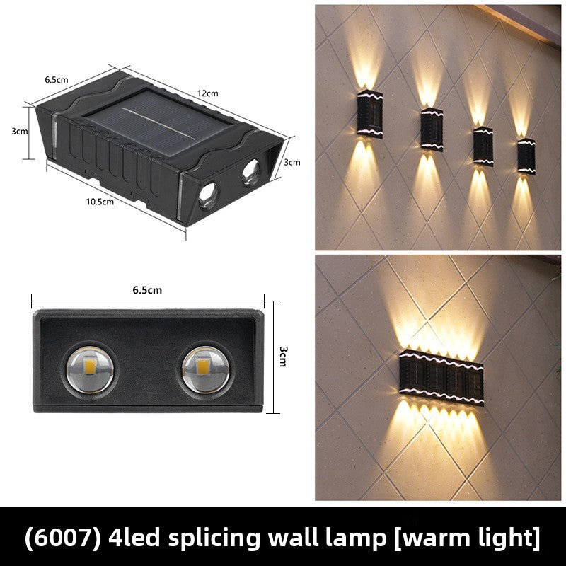 Solar Powered Outdoor Wall Light Up Down Illumination Lamp