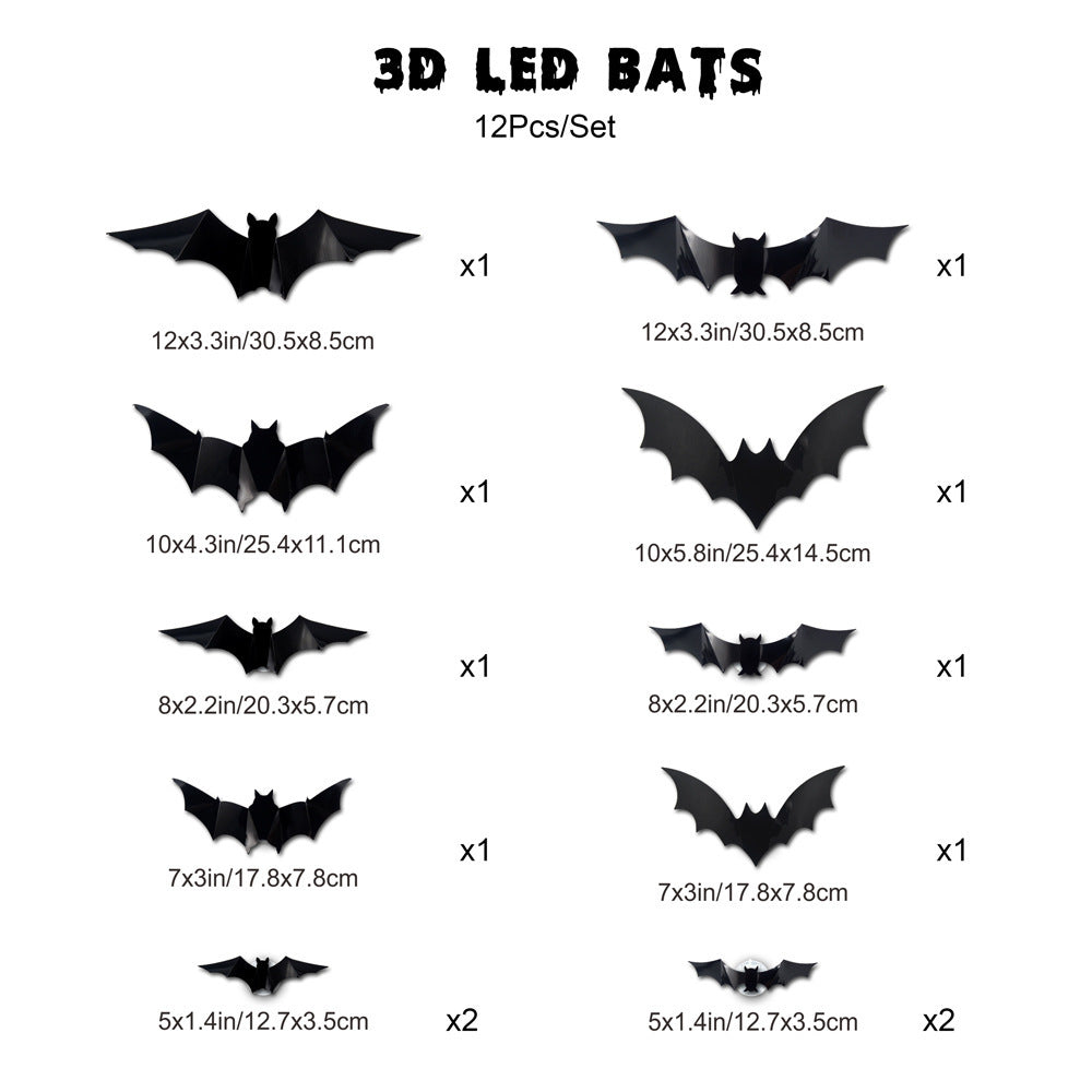 Halloween LED Wall Stickers Light Up Window Decorations Spooky Indoor Party Decor