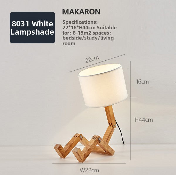 Spotlight Simple Solid Wood Robot Creativity Desk Lamp