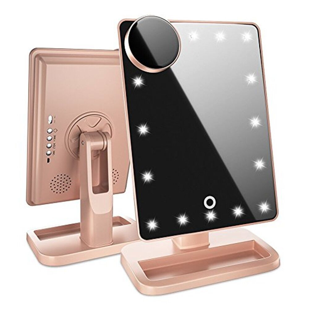 Bluetooth Makeup Mirror with Speaker and LED Light