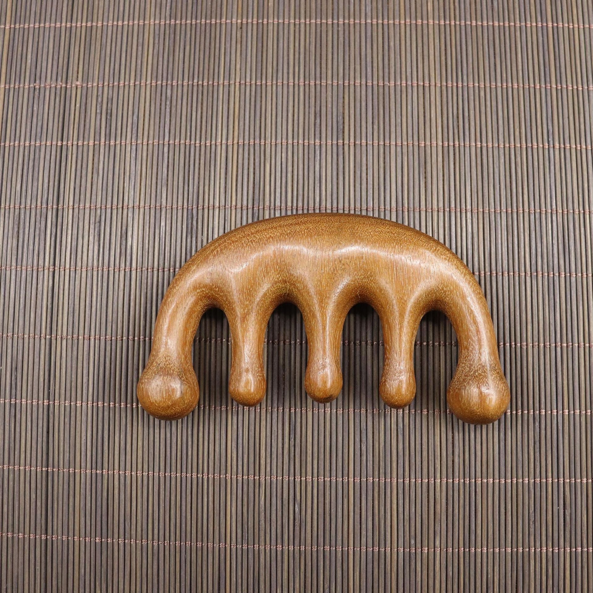 Sandalwood Scalp Massager Wooden Five Tooth Head Comb
