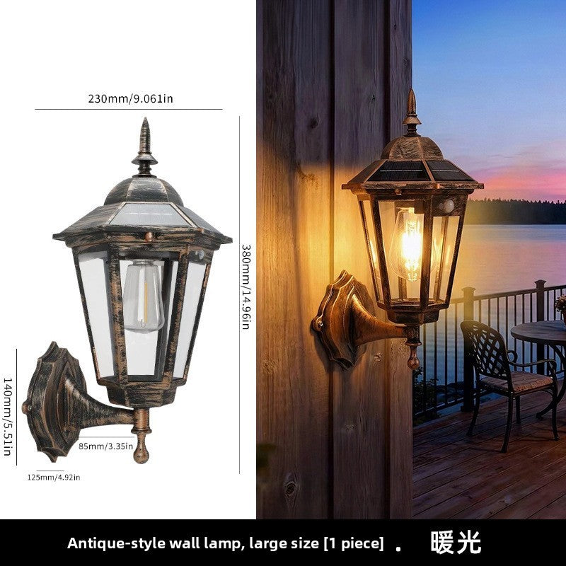 Solar Powered Outdoor Wall Light Motion Sensor Lamp