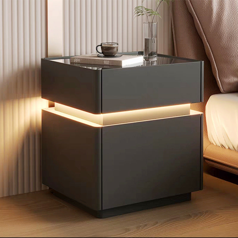 Smart Bedside Table with Wireless Charging Modern Nightstand Furniture