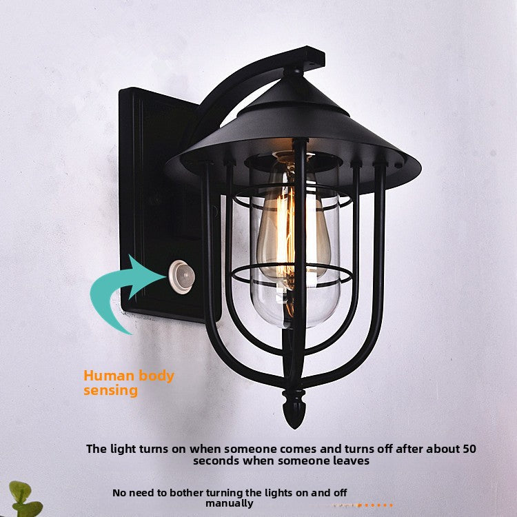 Nordic Outdoor Human Sensor Wall Light Waterproof Retro LED