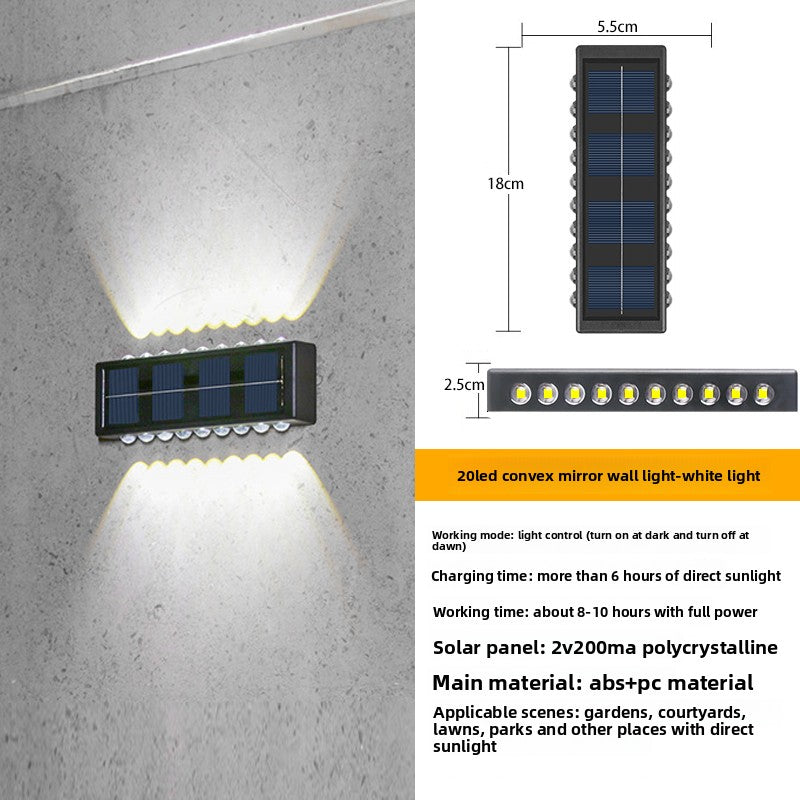 Solar Powered Outdoor Wall Light LED Illumination Lighting