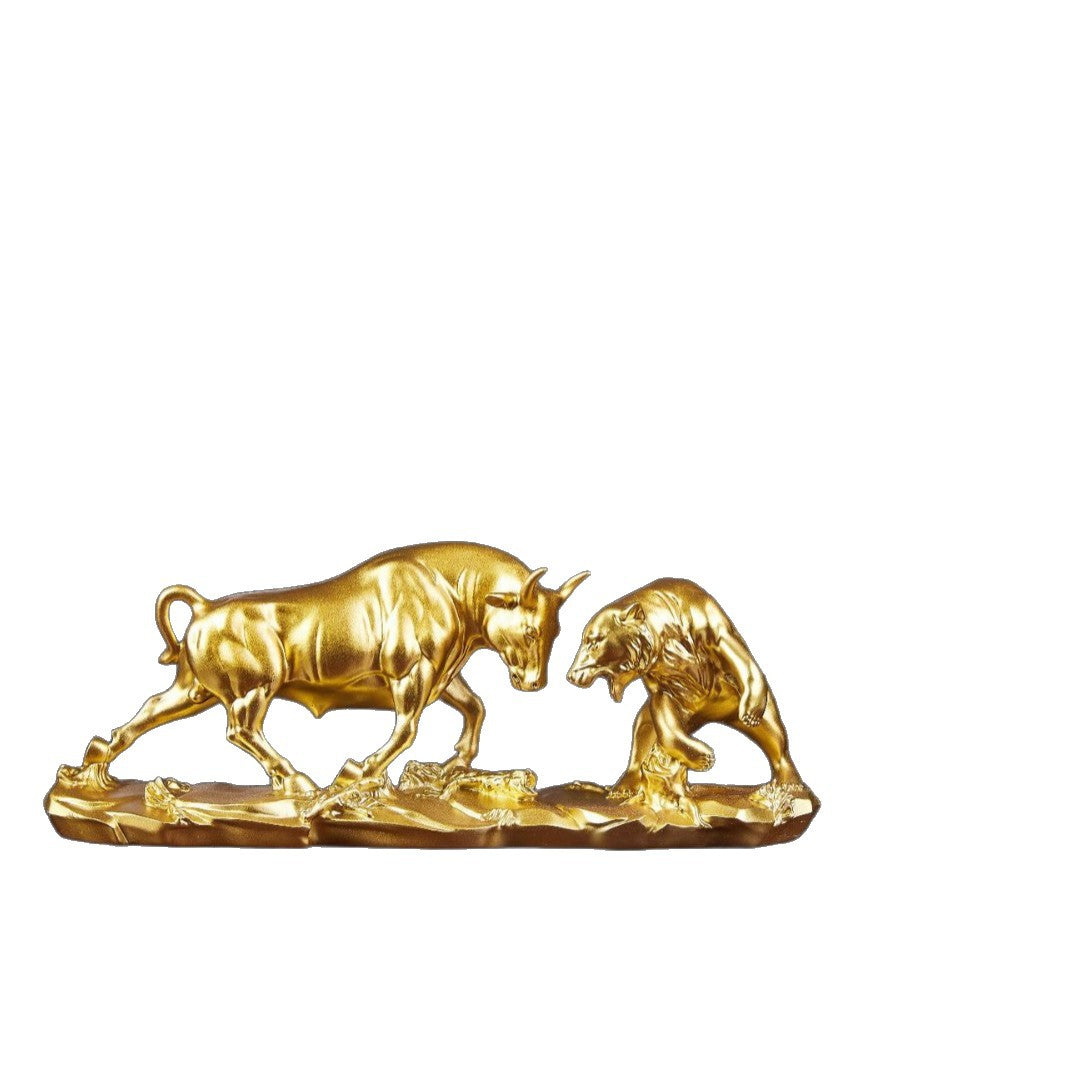 Cow and Bear Resin Statue Desk Ornament Home Decoration