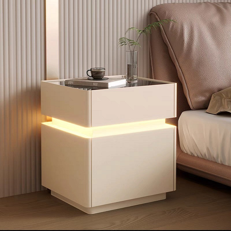 Smart Bedside Table with Wireless Charging Modern Nightstand Furniture