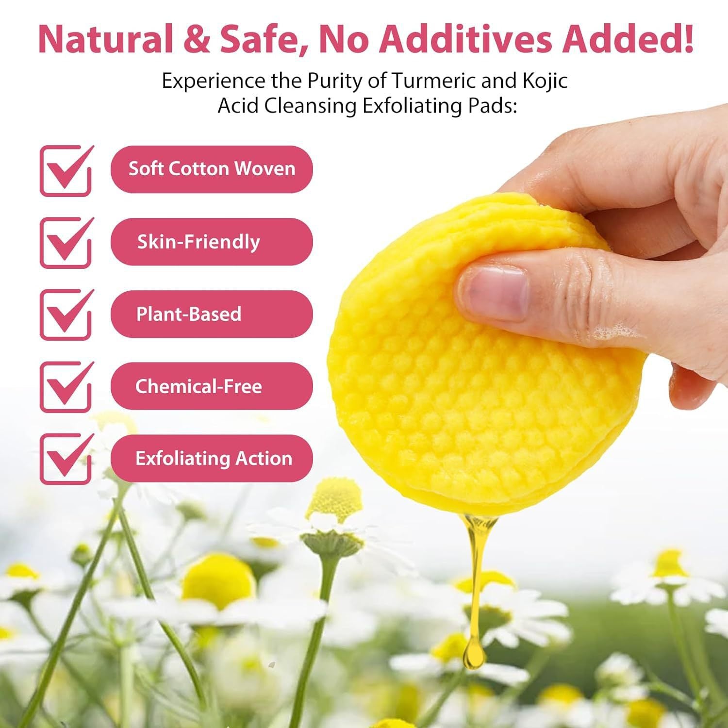 Turmeric and Kojic Acid Cleansing Pads Brightening Face and Body Pads