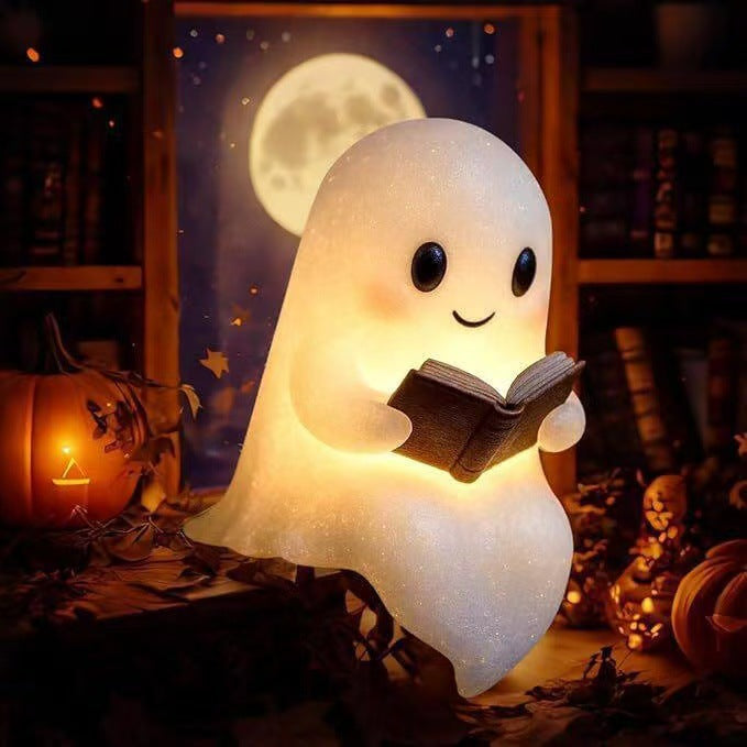 Halloween Ghost Reading Statue Resin Figurine Home Decoration