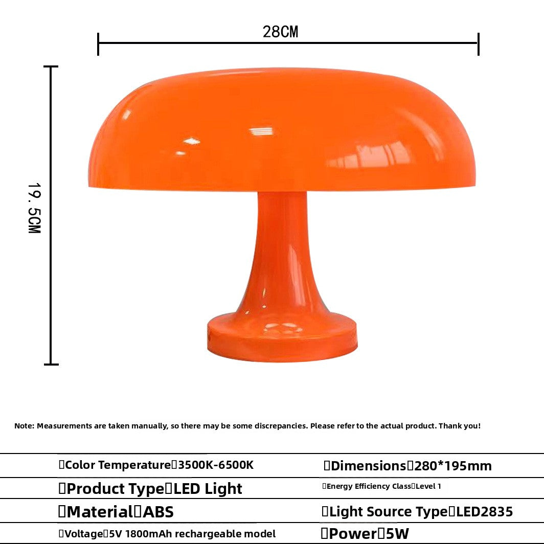 Mushroom Lamp Danish Night Light USB Touch Table Lamp for Bedroom and Nursery