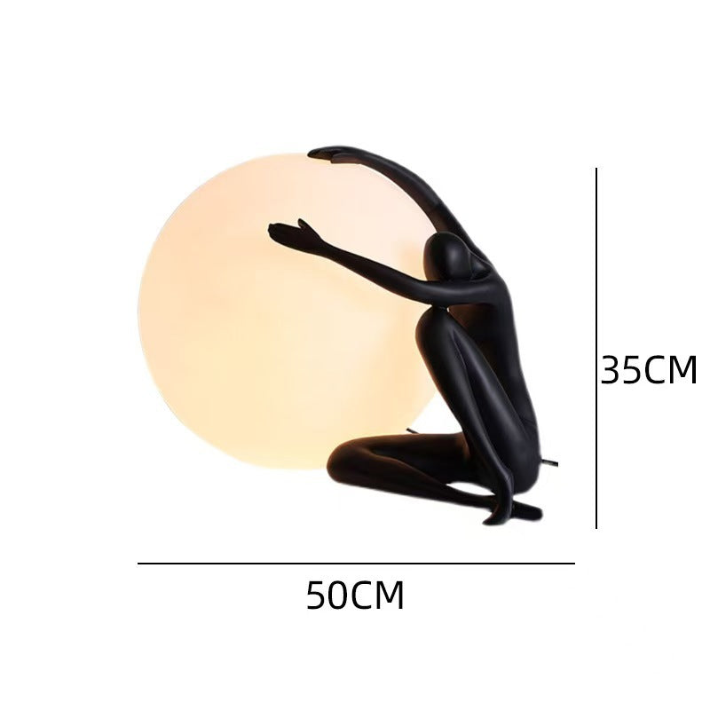 Human-shaped Ball-holding Desk Lamp Light