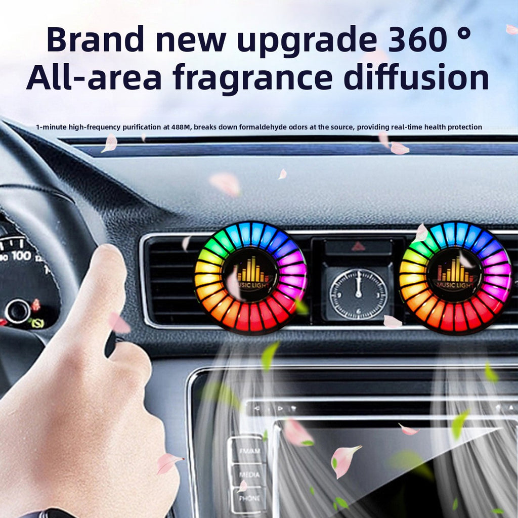 USB Car Air Vent RGB Music Rhythm Light Rechargeable Lamp