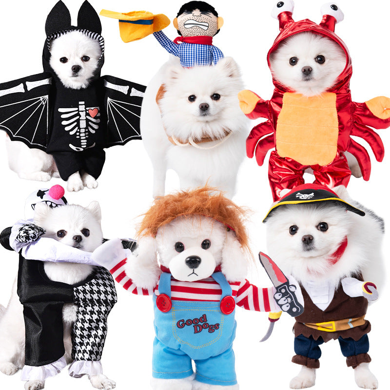Funny Pet Halloween Costume for Dogs and Cats Adjustable Outfit for Small and Medium Pets