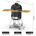 Ceramic Kamado Grill Stainless Steel Charcoal Barbecue Smoker for Garden