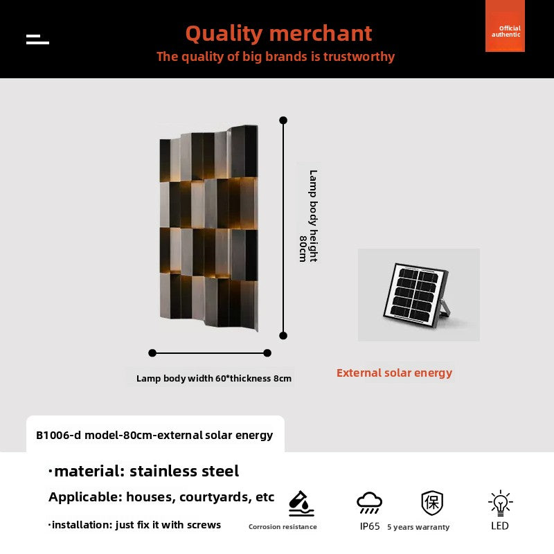 Decorative Solar LED Wall Light Outdoor Use Lighting Lamp