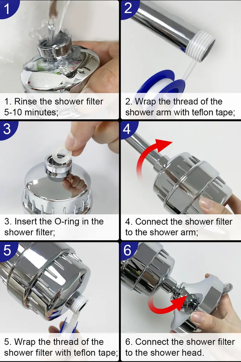 18 Stage Shower Filter for Hard Water Chlorine Reduction