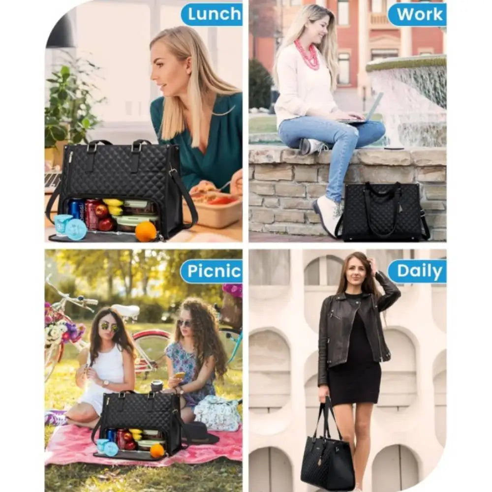 Womens Insulated Lunch Bag Leakproof Cooler Tote for Work and School