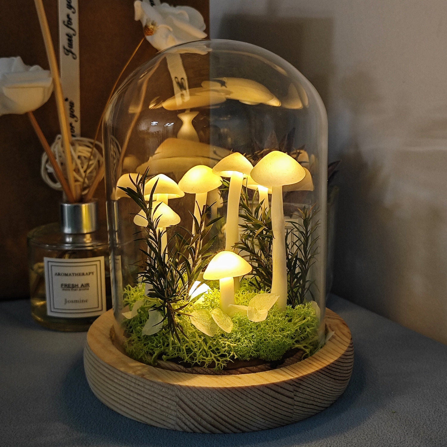 DIY Luminous Mushroom Lamp USB Battery Power Rechargeable
