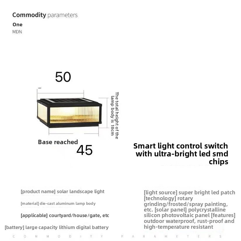 Solar-powered Outdoor Waterproof Post Light Lamp