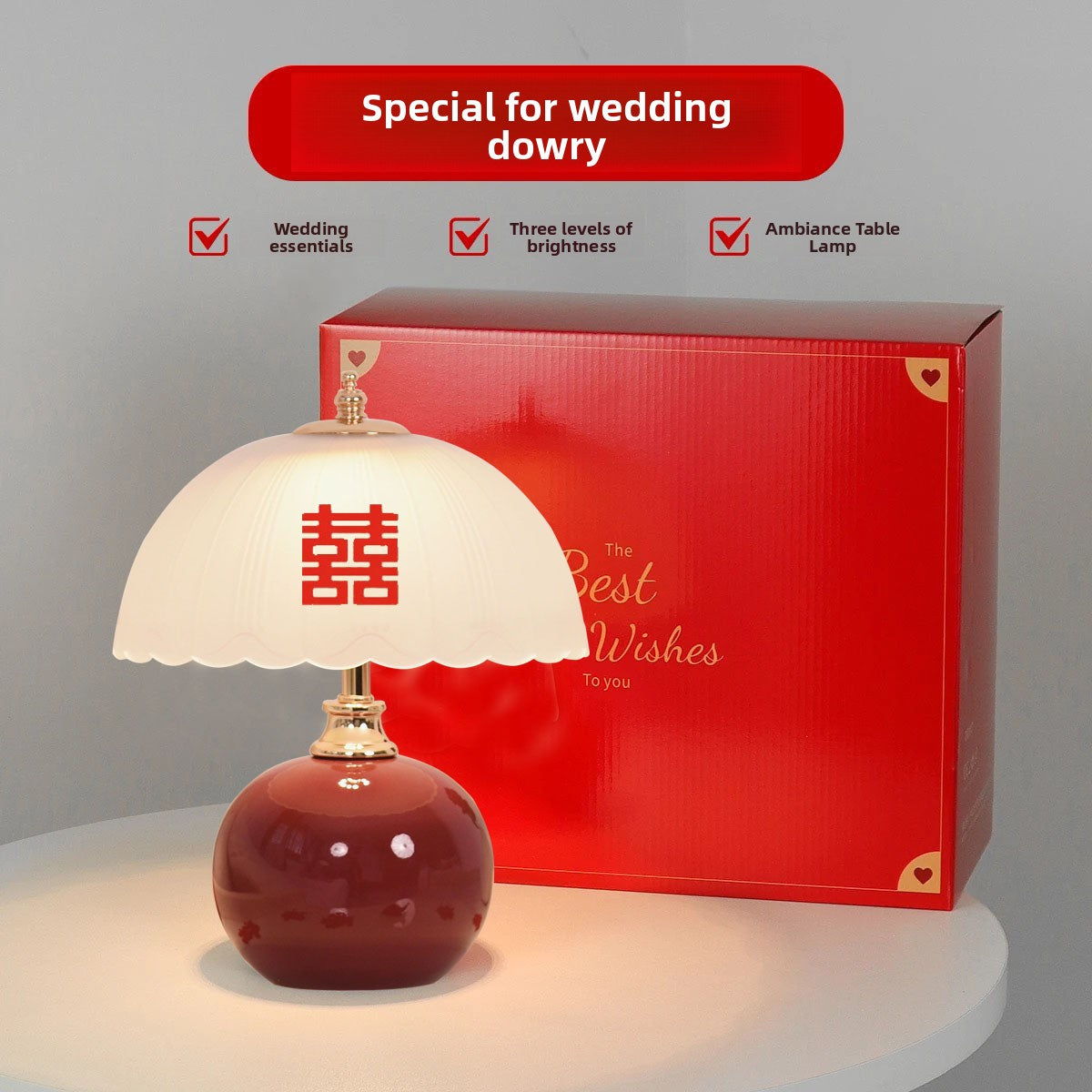 Cream Style Table Lamp Stepless Dimming Light