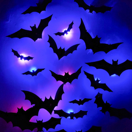 Halloween LED Wall Stickers Light Up Window Decorations Spooky Indoor Party Decor