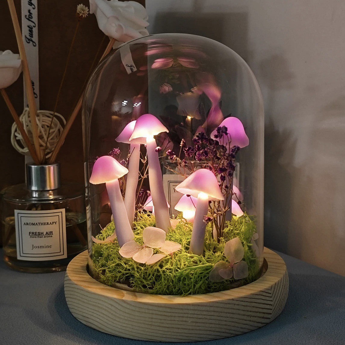 DIY Luminous Mushroom Lamp USB Battery Power Rechargeable
