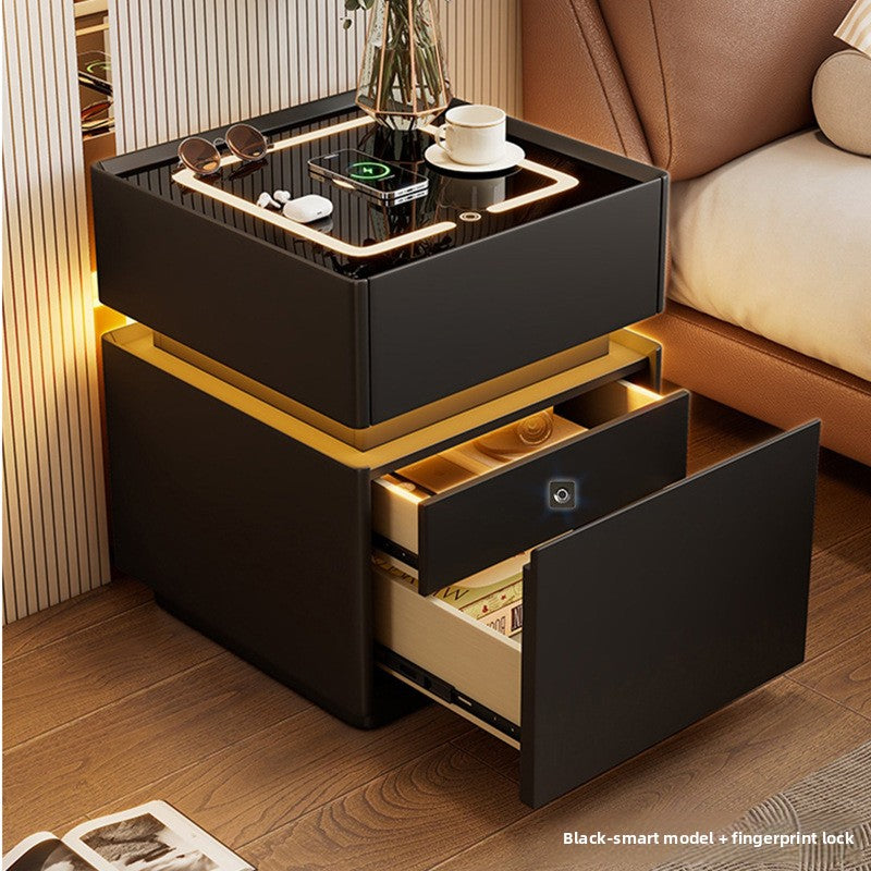Smart Bedside Table with Wireless Charging Modern Nightstand Furniture