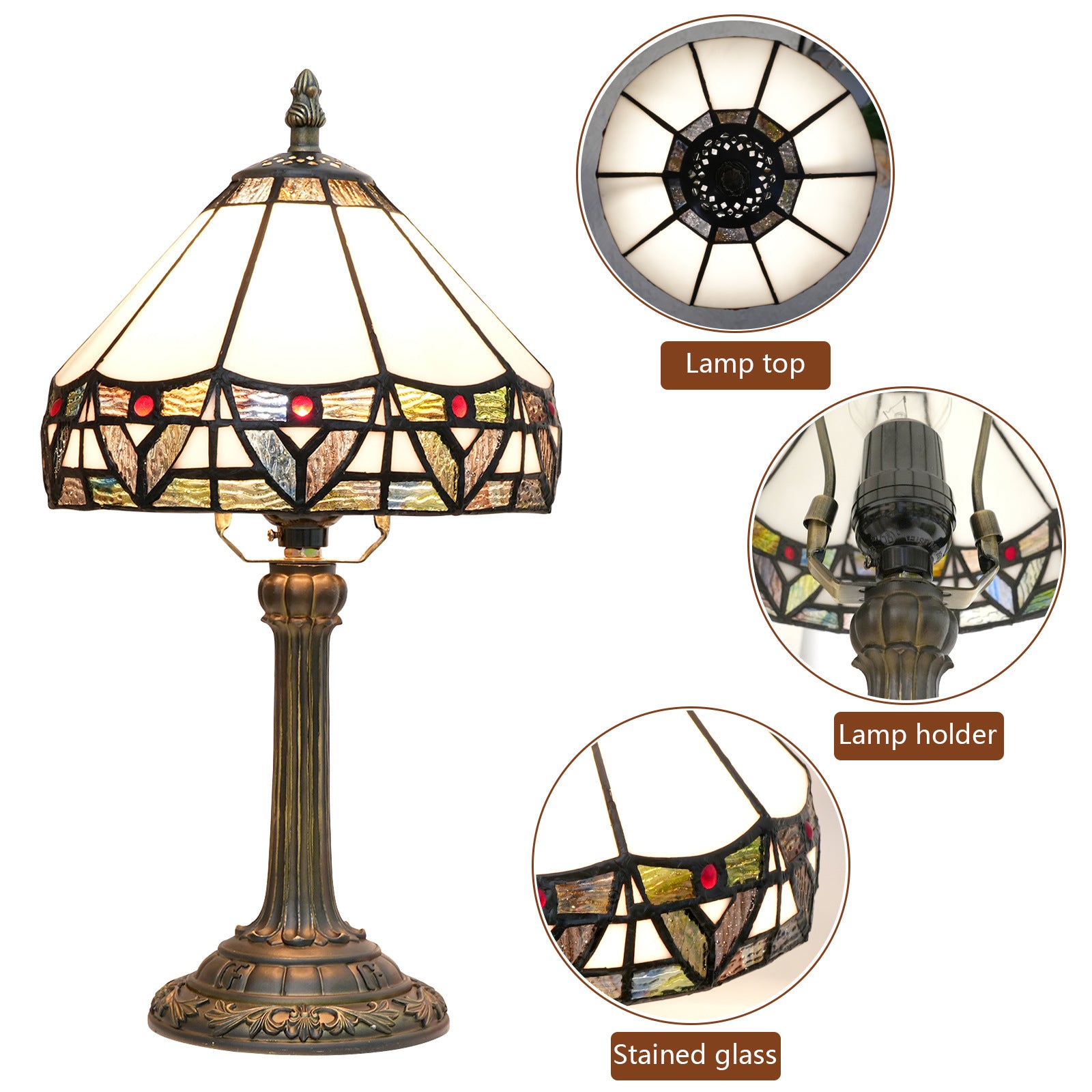 20cm Tiffany Stained Glass Table Lamp Simple European Retro