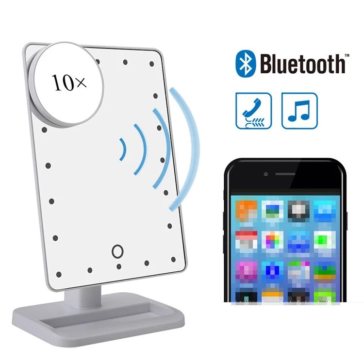 Bluetooth Makeup Mirror with Speaker and LED Light