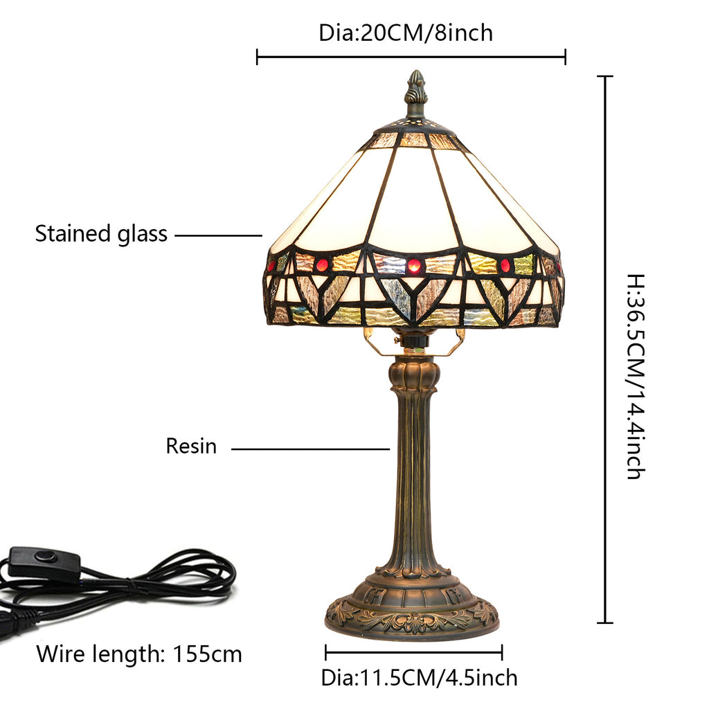 20cm Tiffany Stained Glass Table Lamp Simple European Retro