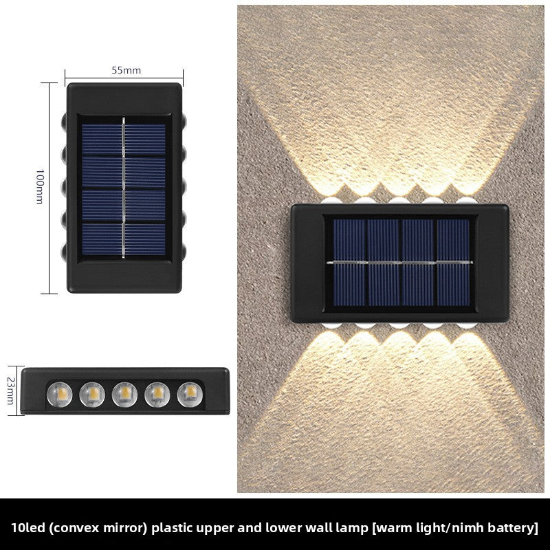 Solar Powered Outdoor Wall Light Up Down Illumination Lamp