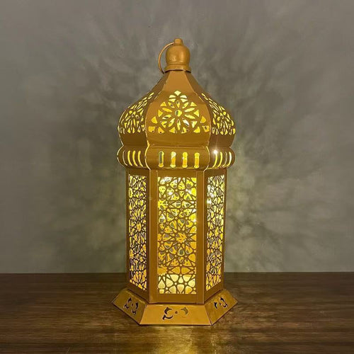 Candle Holder Iron Cut Out Vintage Decorative Lantern for Mantel Table and Home Decor