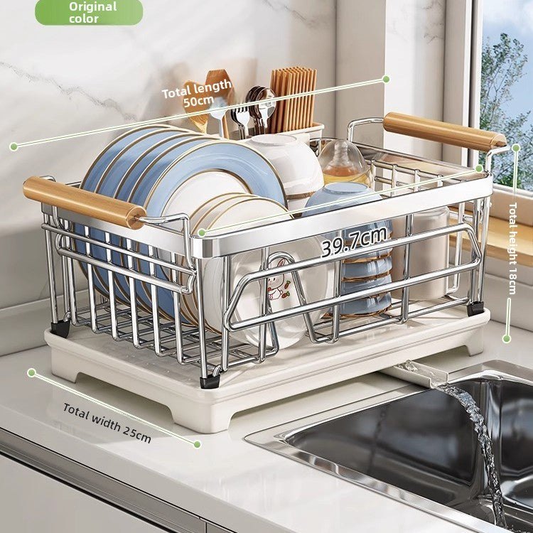 Stainless Steel Dish Drainer Rack Multifunctional Kitchen Sink Organizer