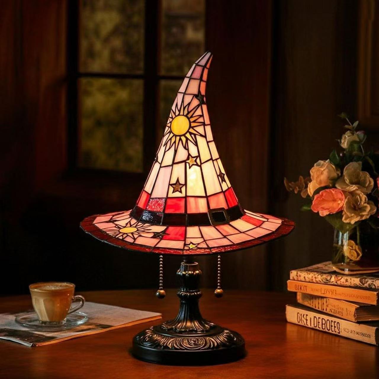 Witch Hat Lamp LED USB Night Light Magic Resin Ornament