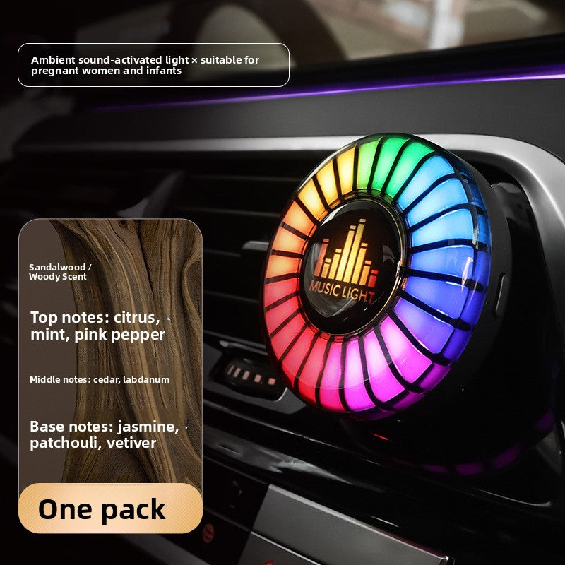 USB Car Air Vent RGB Music Rhythm Light Rechargeable Lamp