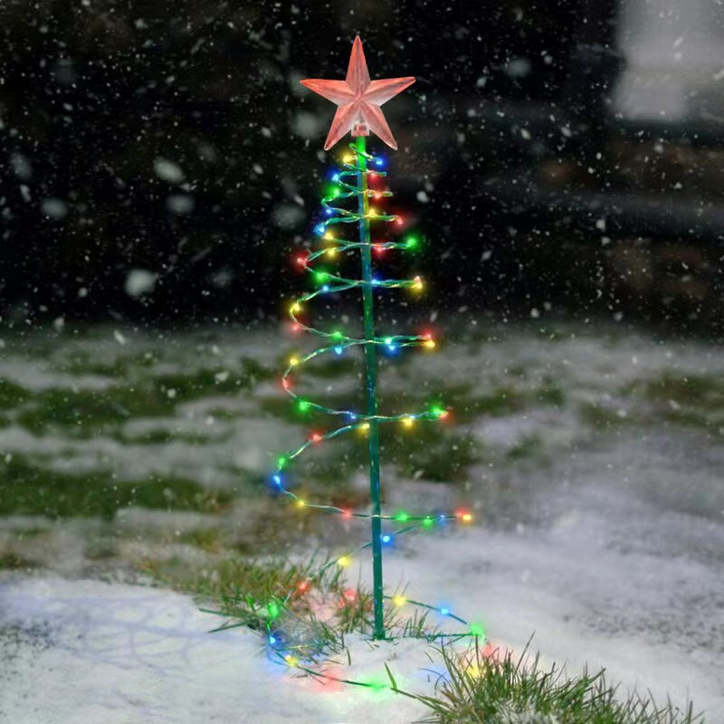 Solar Christmas Tree Light Outdoor Waterproof Garden Stake Holiday Decoration for Yard and Path