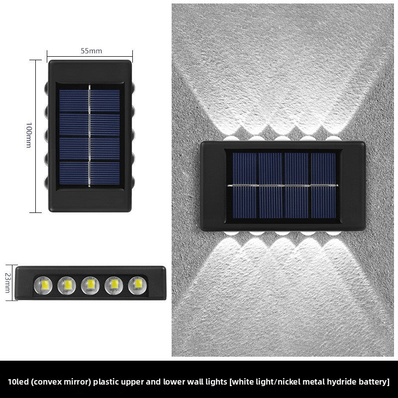 Solar Powered Outdoor Wall Light Up Down Illumination Lamp