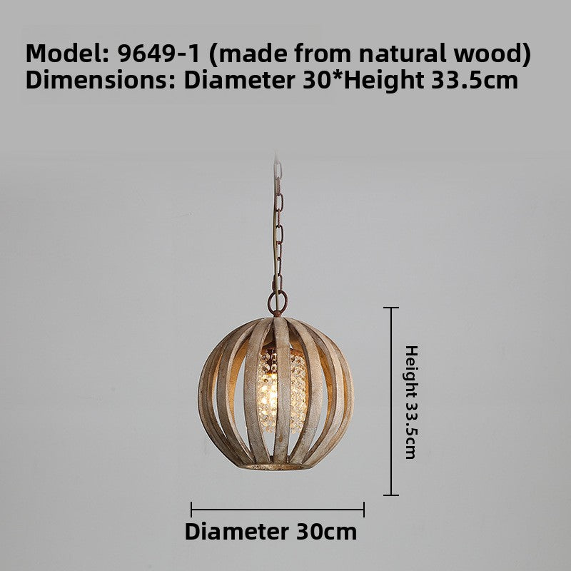Decorative Wood Chandelier LED Light Lighting Solid Lamp