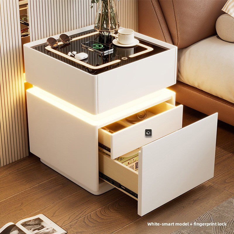 Smart Bedside Table with Wireless Charging Modern Nightstand Furniture