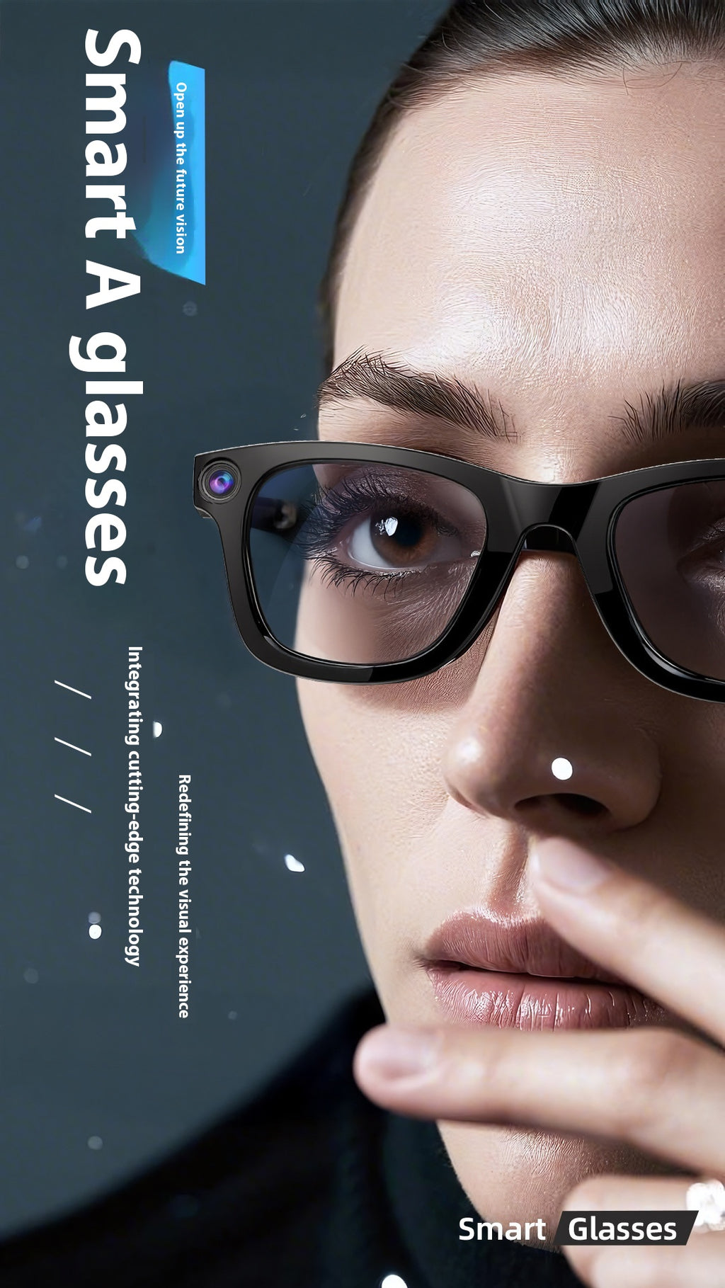 AI Camera Smart Glasses Hands Free Photo and Video Recording