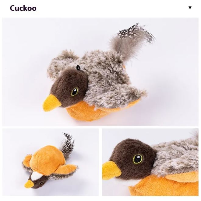 Flapping Bird Cat Toy Interactive Feather Teaser for Indoor Cats