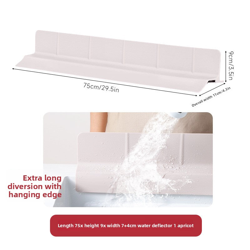 Silicone Sink Splash Guard Suction Cup Water Barrier for Bathroom